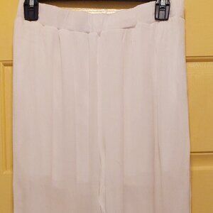 Charmed Hearts White Wide Leg pull Sheer lined with shorts Sz  L